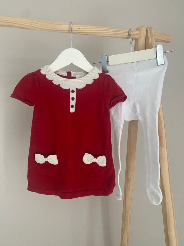 H&M Dress & Tights (2-4 Months)