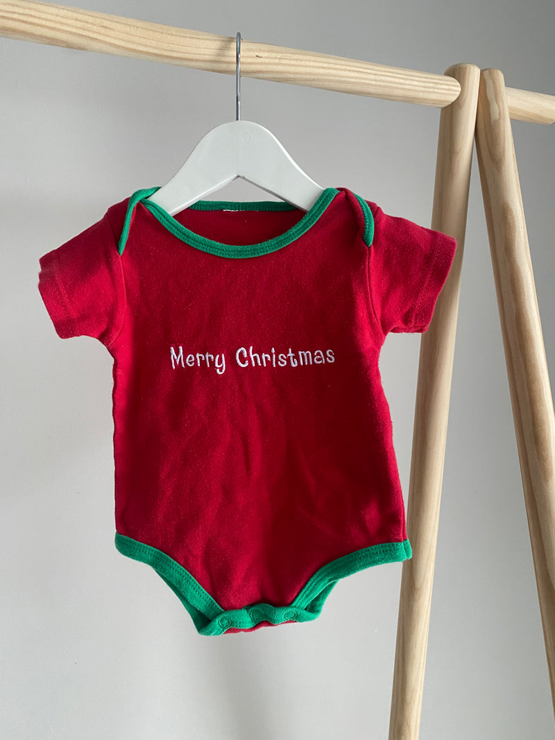 Christmas T-Shirt Onesie (approx 3-6 Months)