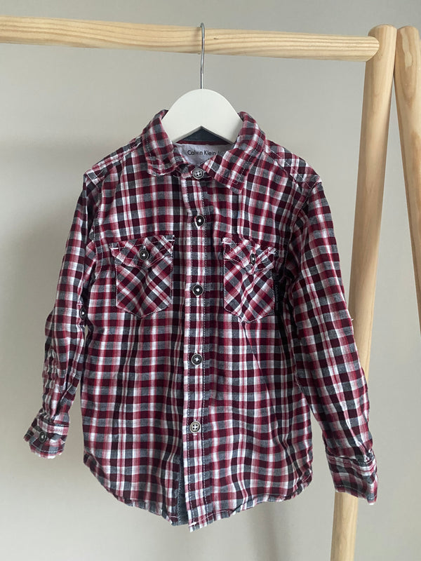 CALVIN KLEIN Plaid Long Sleeve (2T)