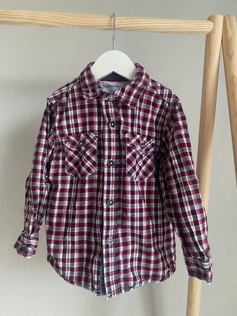 CALVIN KLEIN Plaid Long Sleeve (2T)
