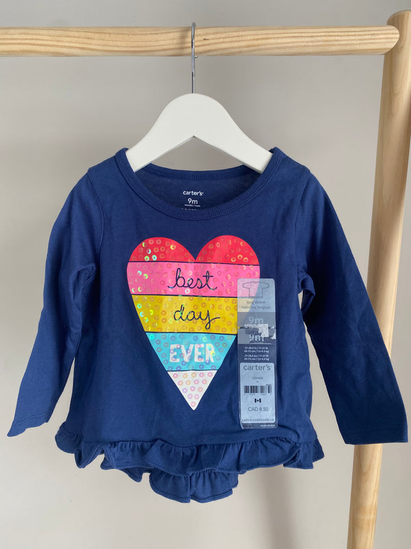 CARTERS Heart “Best Day Ever” Top (9 Months)