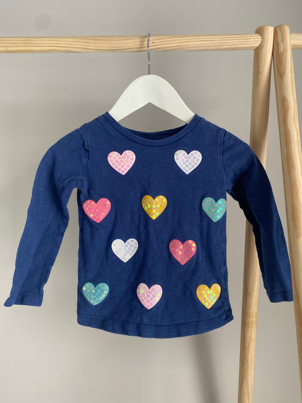 CARTERS Sequin Hearts Long Sleeve (3 Years)