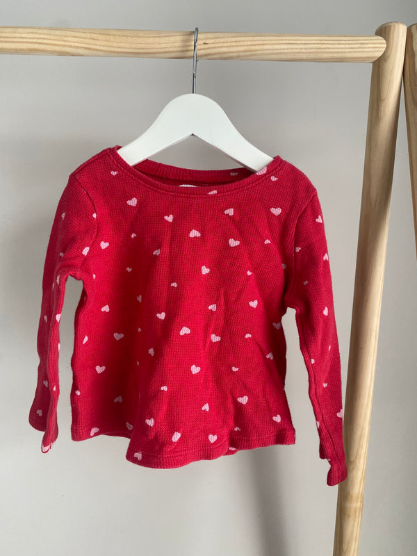 OLD NAVY Waffle Heart Long Sleeve (2T)
