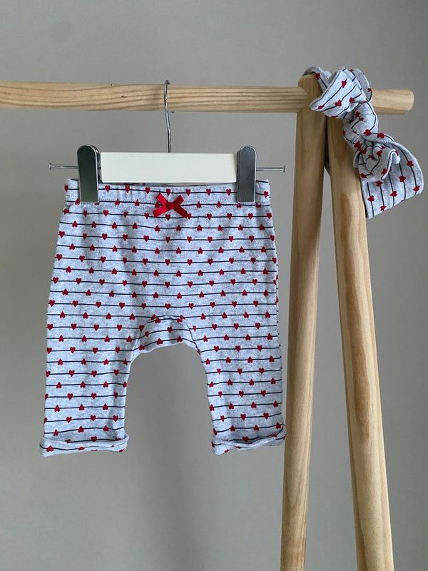 MONKEY BARS Valentines Pants & Head Band (0-3 Months)