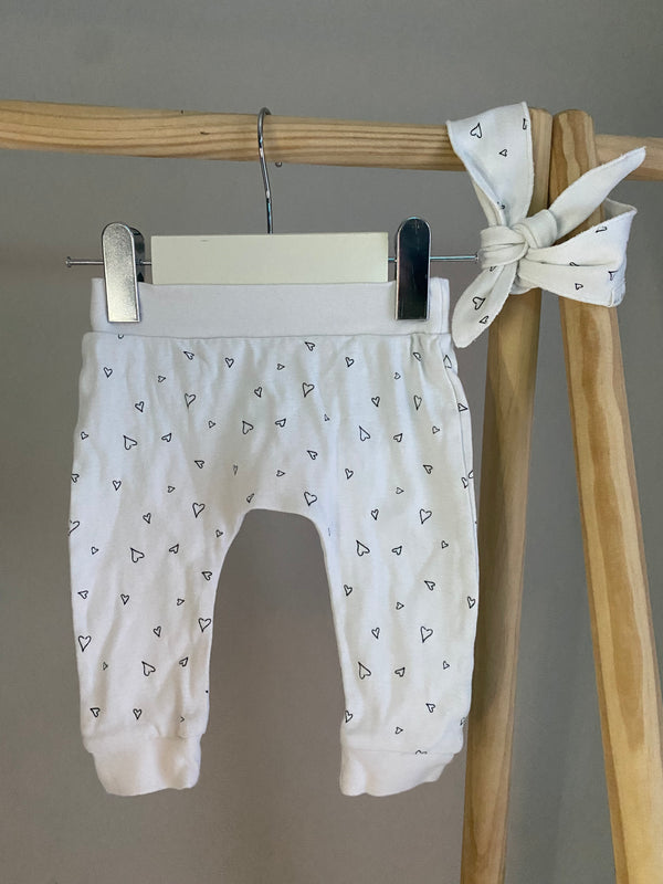 RAE DUNN Heart Pants & Headband (3-6 Months)
