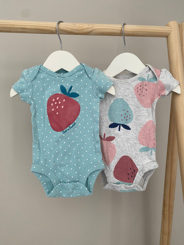 CARTERS Strawberry Onesies (Newborn)