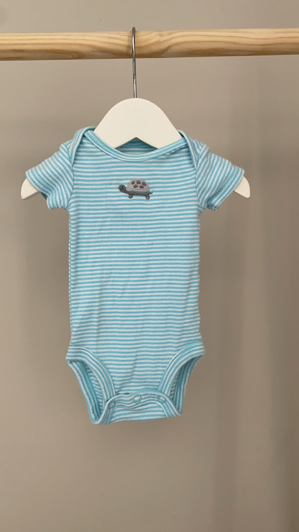 CARTERS Turtle Striped Onesie (Newborn)
