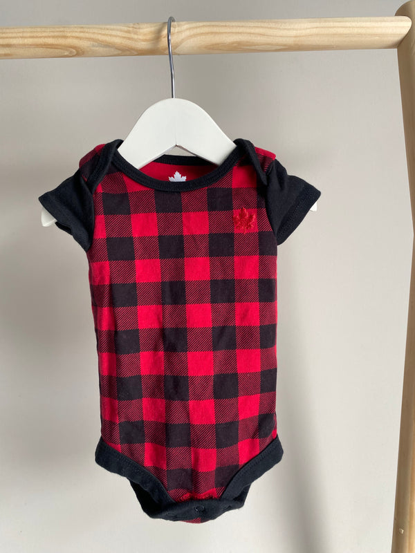 CANADIANA Checkered Onesie (Newborn)