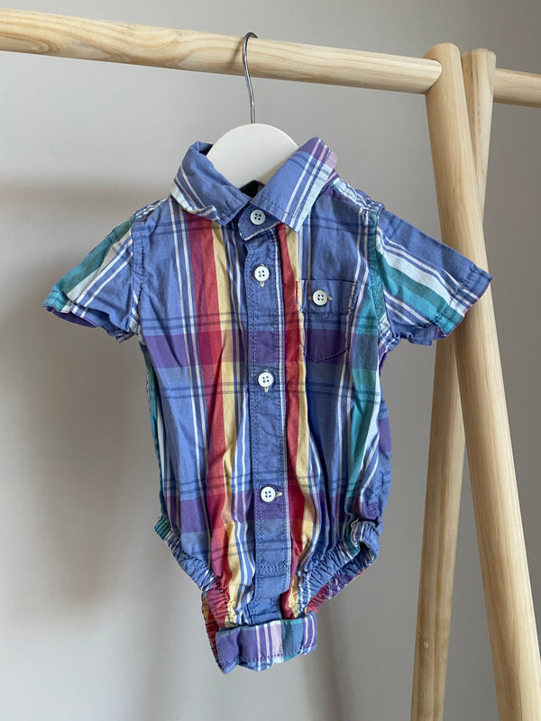 GAP Button Down Onesie (0-3 Months)
