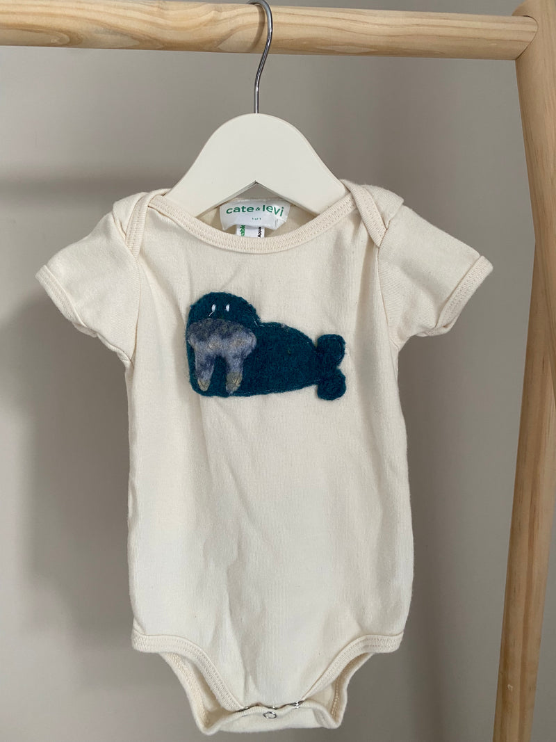 CATE & LEVI Felt Walrus Onesie (3-6 Months)