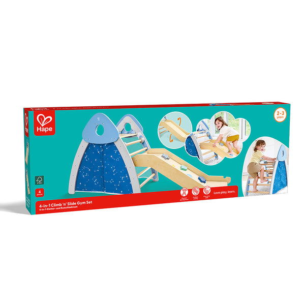 4-IN-1 CLIMB ‘N’ SLIDE GYM SET – HAPE