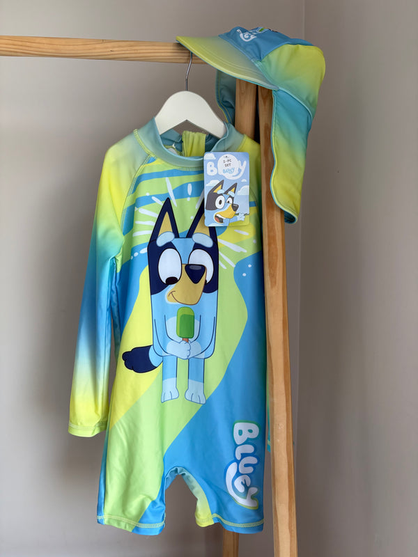 BLUEY Swimsuit & Hat (5 Years)
