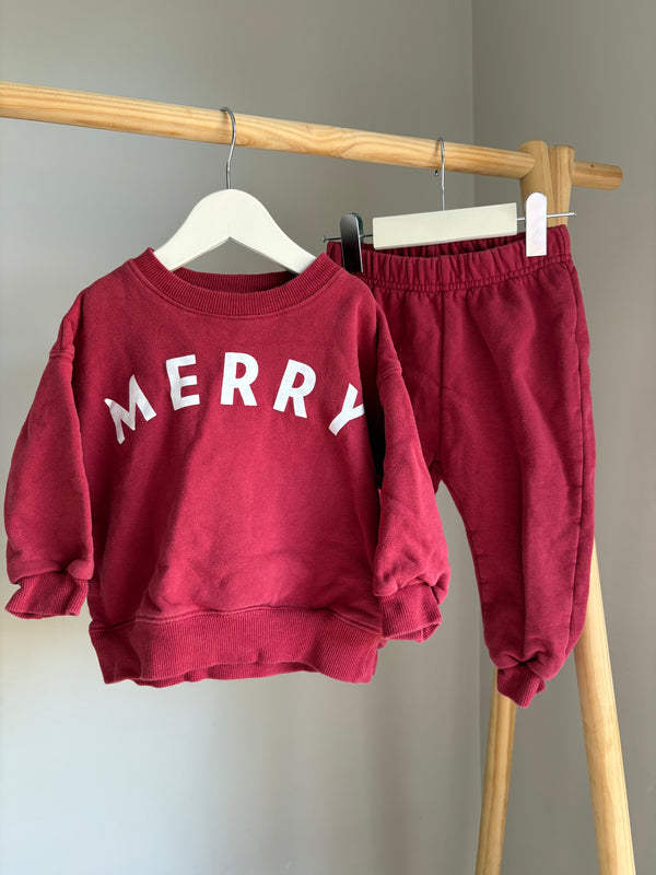 THE LITTLEST “Merry” Sweat suit (12-18 Months)