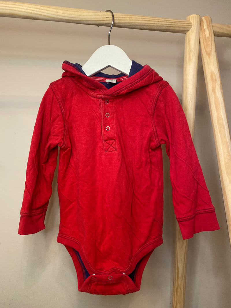 GAP Long Sleeve Hooded Onesie (18-24 Months)